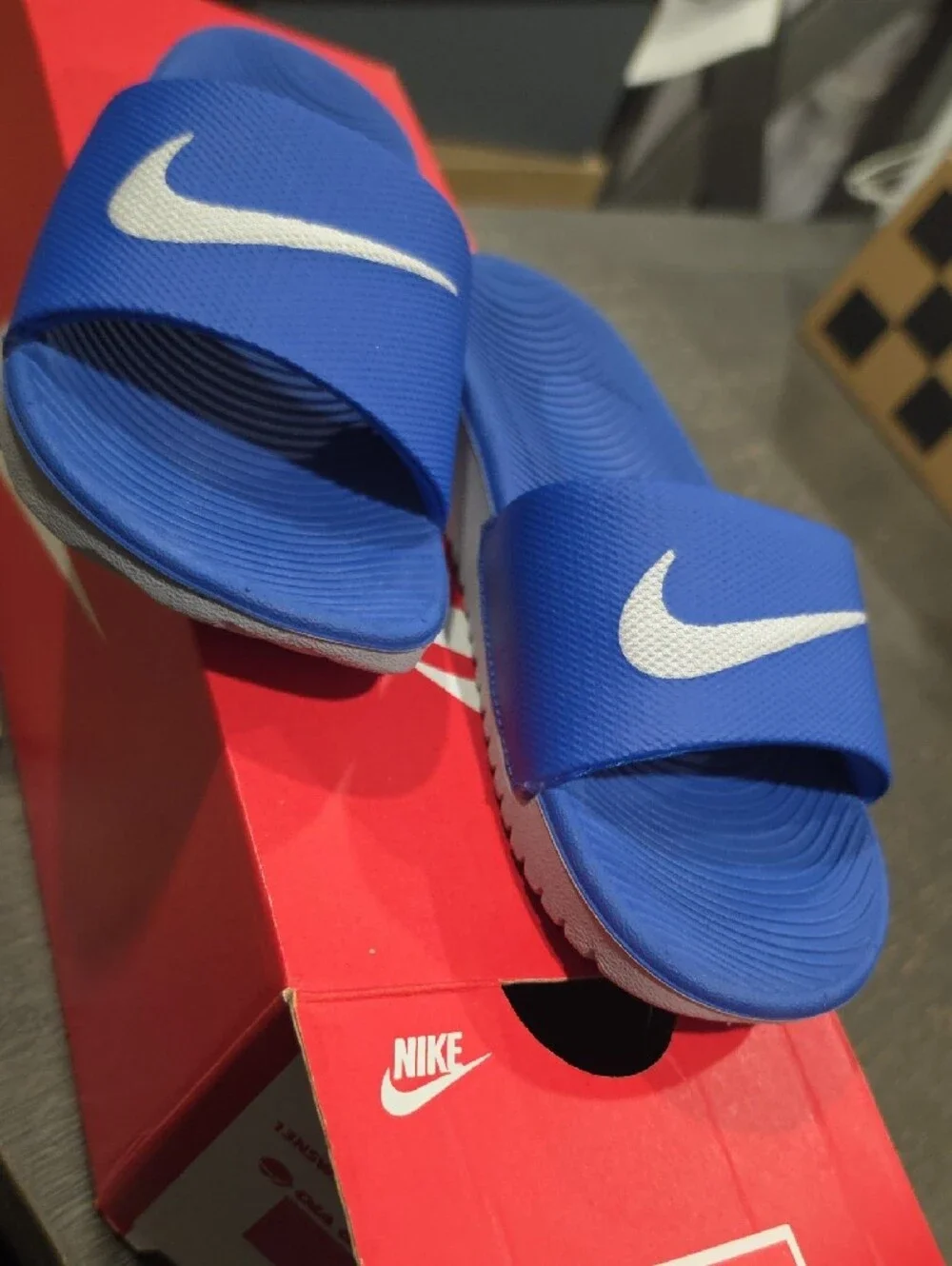 Nike blue slides